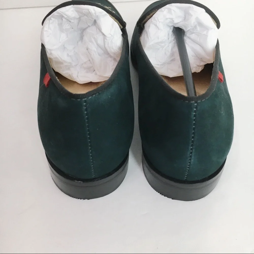 Marc‎ Joseph Womens Size 6 Emerald Green Nubuck Leather Slip On Loafers Shoes